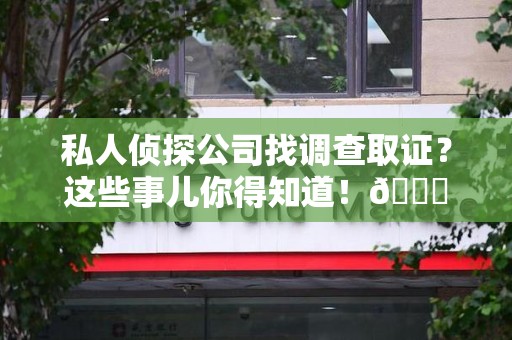 全南私人侦探公司找调查取证？这些事儿你得知道！😎