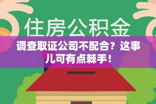 全南调查取证公司不配合？这事儿可有点棘手！
