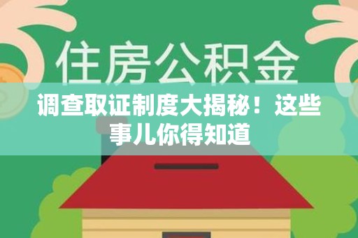 全南调查取证制度大揭秘！这些事儿你得知道