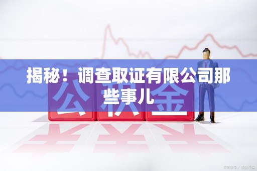 全南揭秘！调查取证有限公司那些事儿