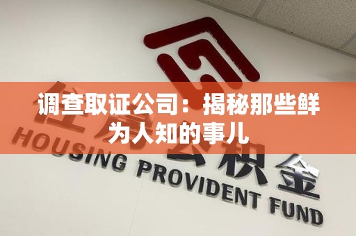 全南调查取证公司：揭秘那些鲜为人知的事儿