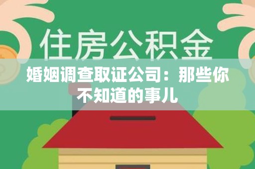 全南婚姻调查取证公司：那些你不知道的事儿