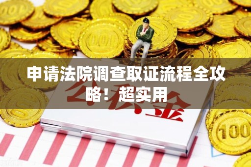 全南申请法院调查取证流程全攻略！超实用