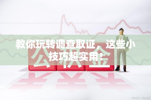 全南教你玩转调查取证，这些小技巧超实用！