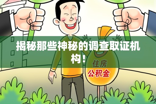 全南揭秘那些神秘的调查取证机构！
