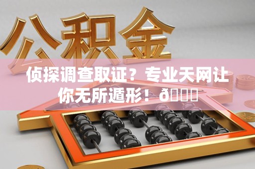 全南侦探调查取证？专业天网让你无所遁形！😎