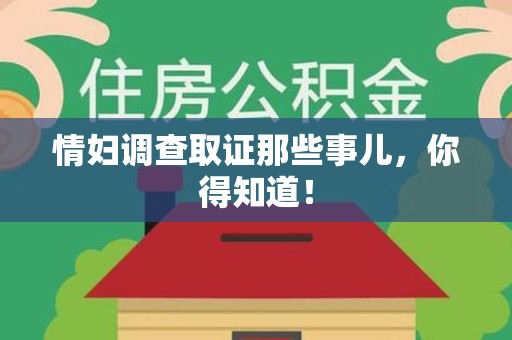 全南情妇调查取证那些事儿，你得知道！