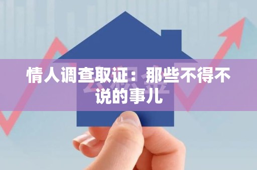 全南情人调查取证：那些不得不说的事儿