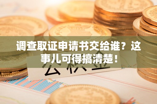 全南调查取证申请书交给谁？这事儿可得搞清楚！