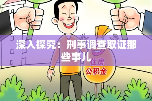 全南深入探究：刑事调查取证那些事儿