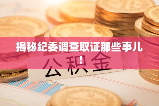 全南揭秘纪委调查取证那些事儿！