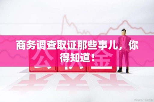 全南商务调查取证那些事儿，你得知道！