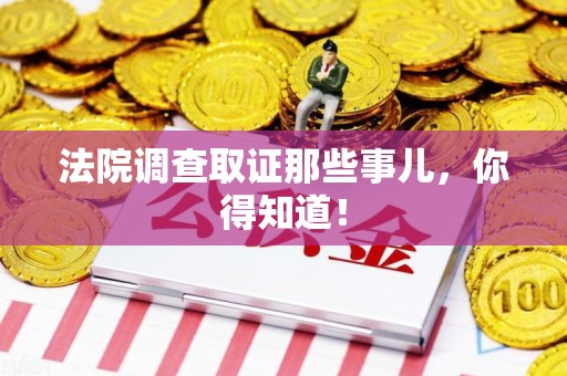 全南法院调查取证那些事儿，你得知道！