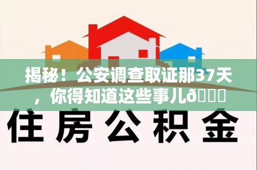 全南揭秘！公安调查取证那37天，你得知道这些事儿😎